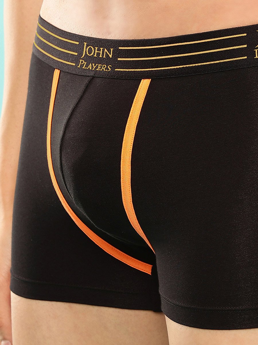 Pack of 2 - Solid Trunks with Striped Waistband