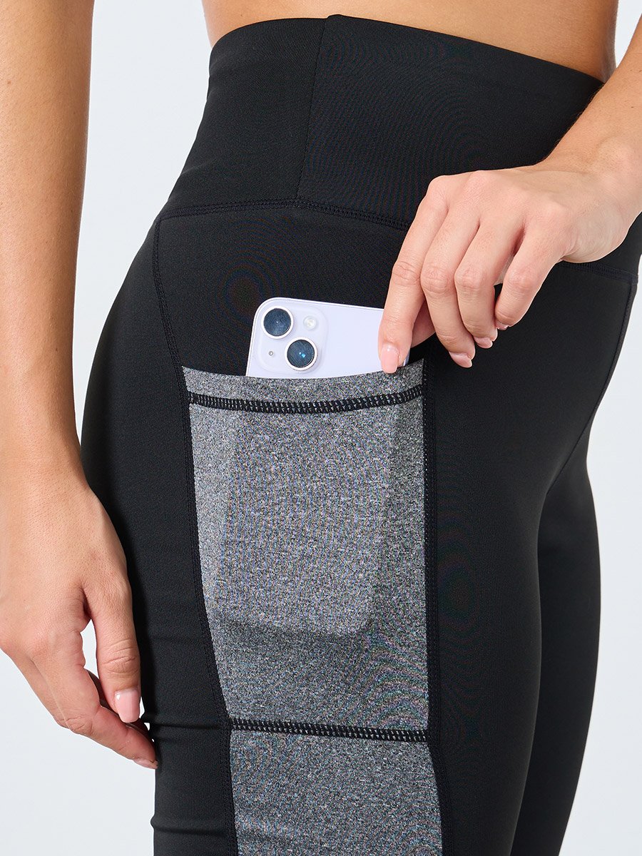 Color Block Pocket Detail Full Length Leggings