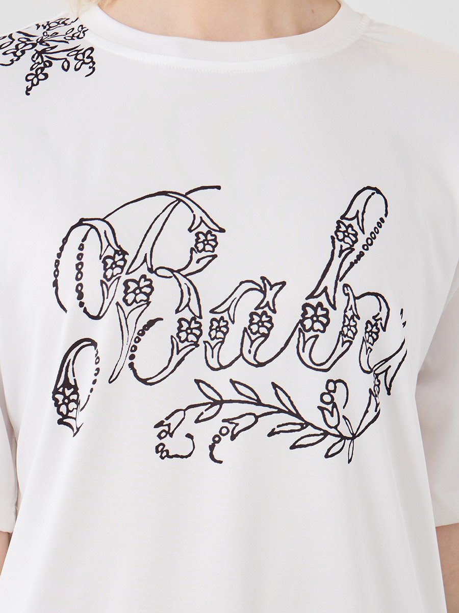 Slogan Print Round Neck T-Shirt