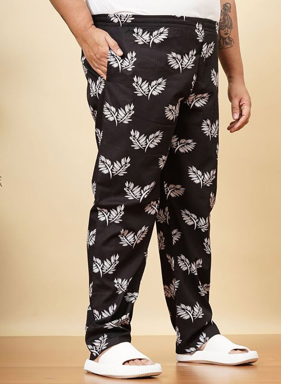 Plus Men Regular Fit Floral Print Lounge Pants