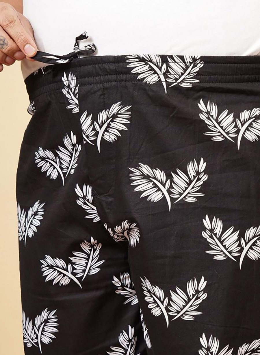 Plus Men Regular Fit Floral Print Lounge Pants