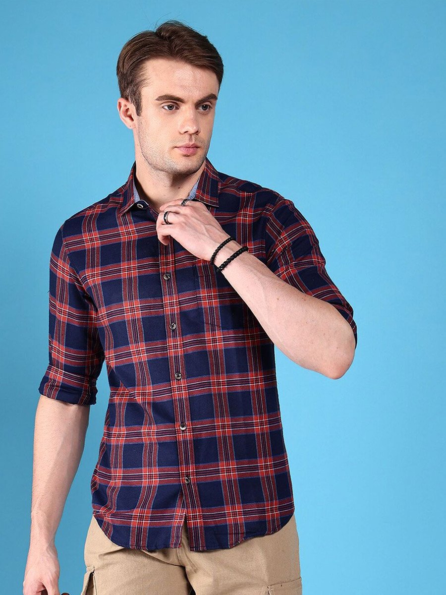 Men Regular Fit Checkered Casual Shirt