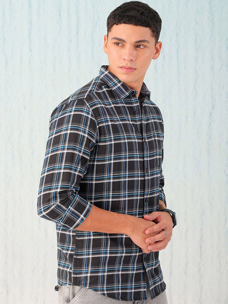 Men Regular Fit Checkered Casual Shirt