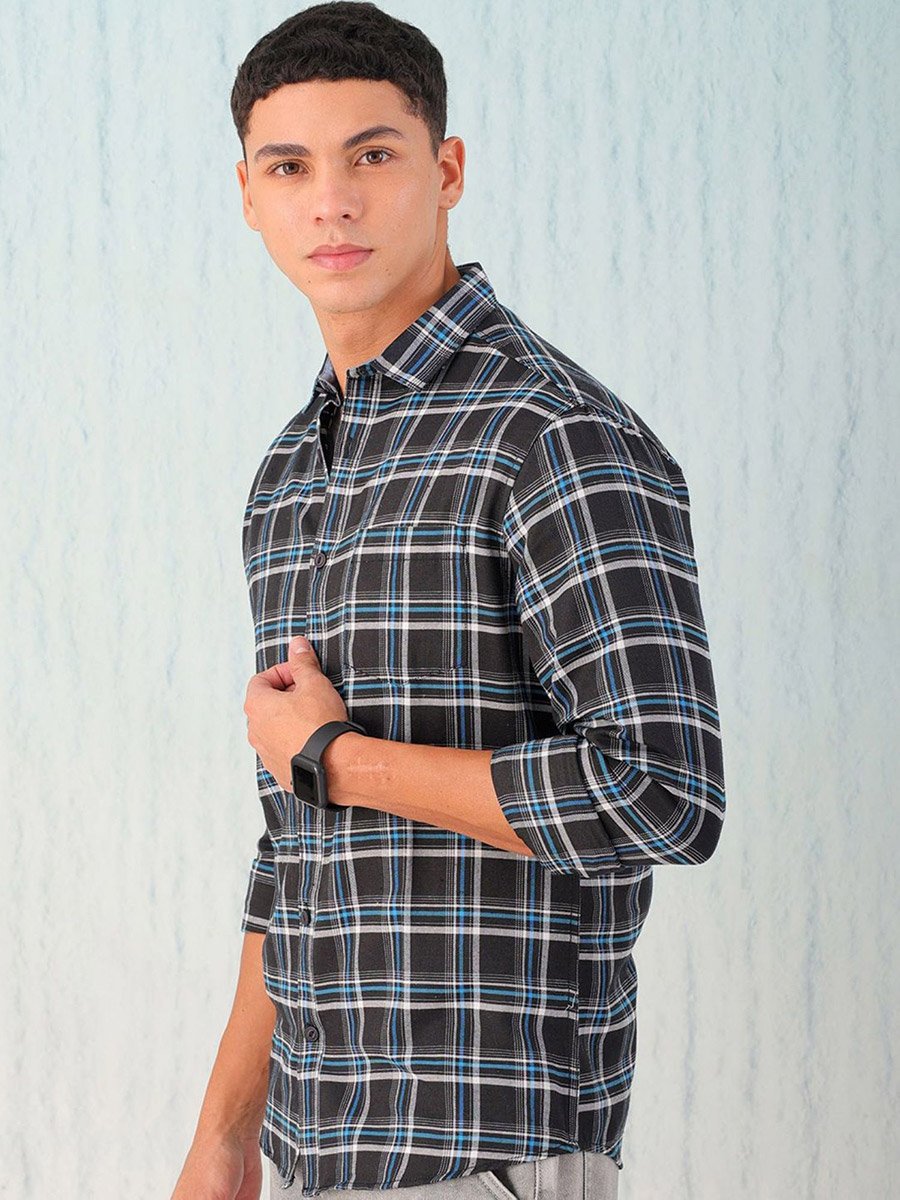 Men Regular Fit Checkered Casual Shirt