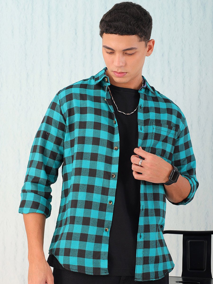 Men Checkered Flannel Casual Shirt