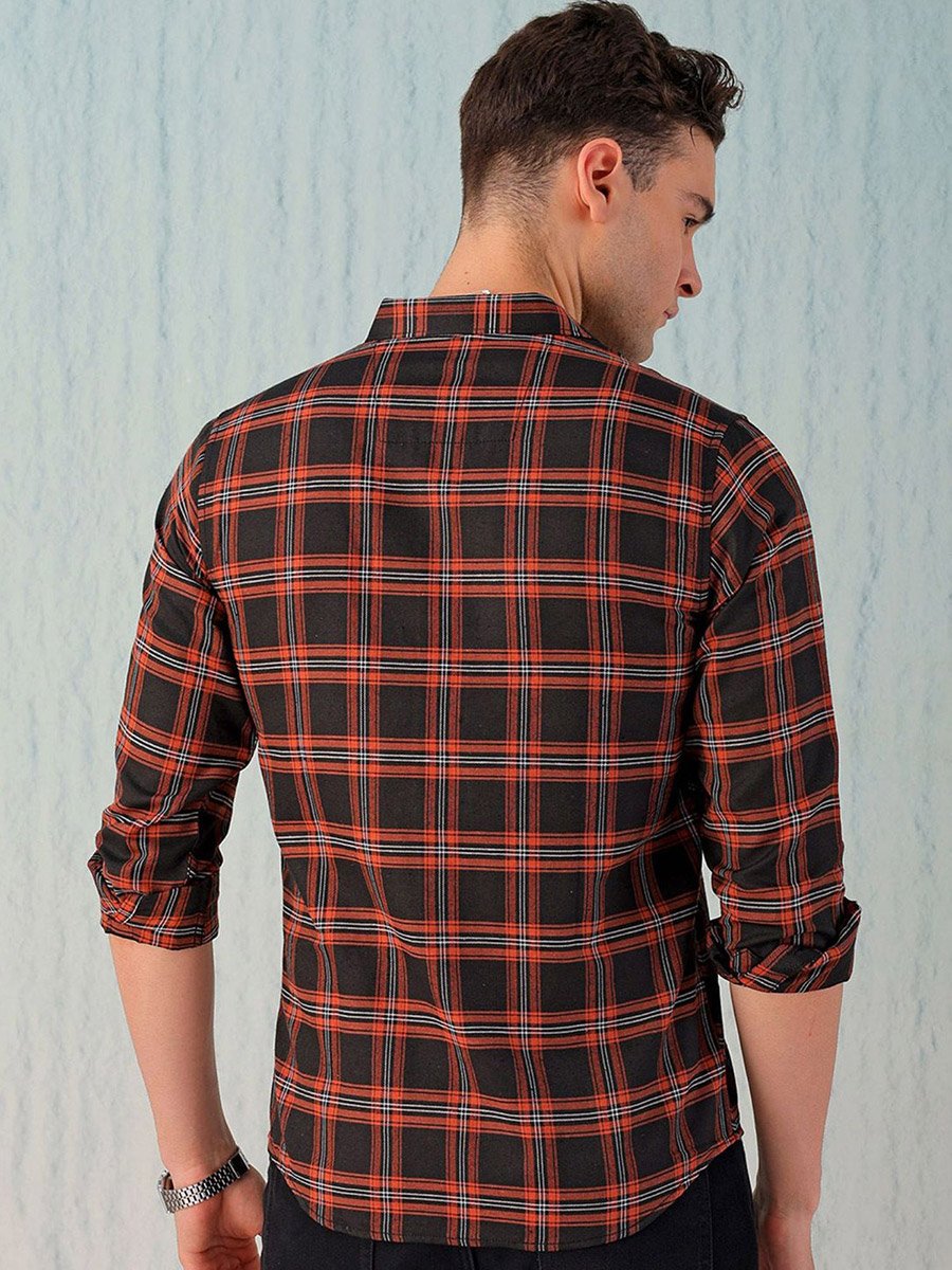 Men Checked Flannel Casual Shirt