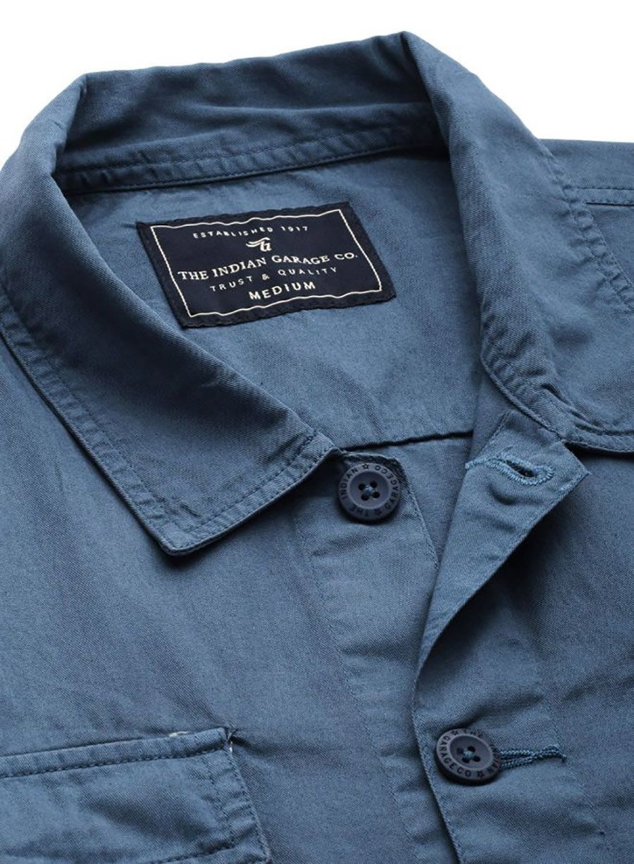 Men Blue Boxy Fit Casual Shirt with Flap Pocket