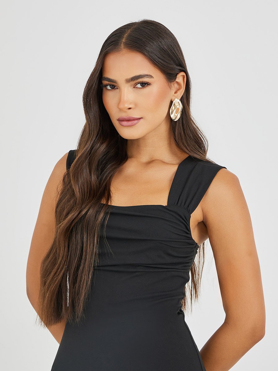 Solid Sleeveless Mermaid Hem Maxi Dress