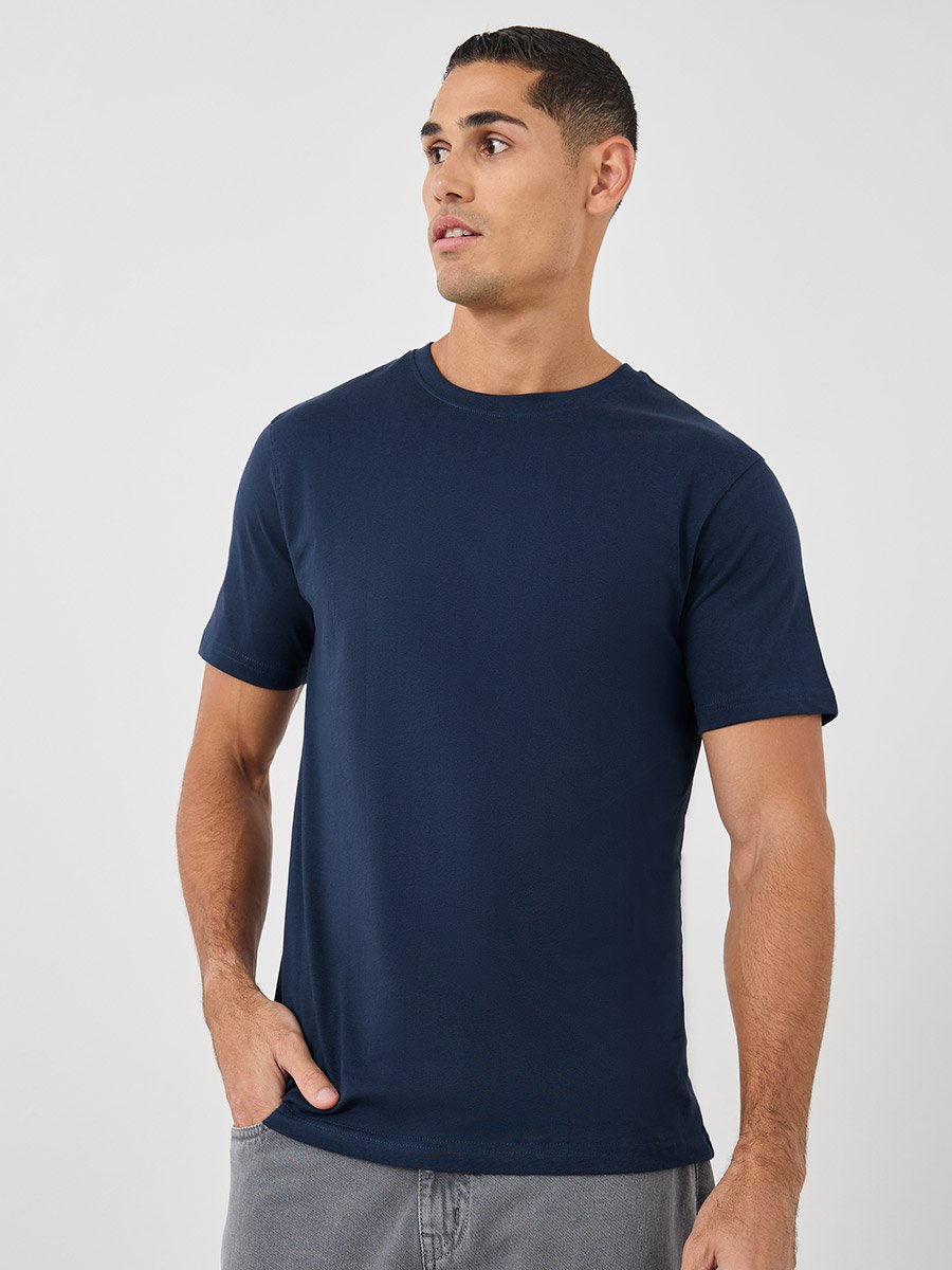 Pack of 5 - Solid Cotton Crew Neck Regular Fit T-Shirt