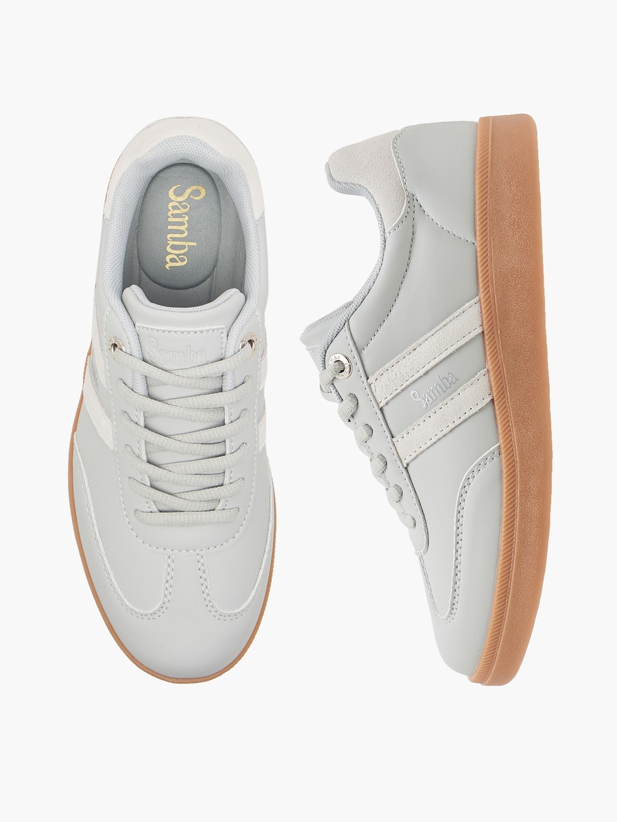 Women Panelled Ankle Sneakers with Lace-Up Closure