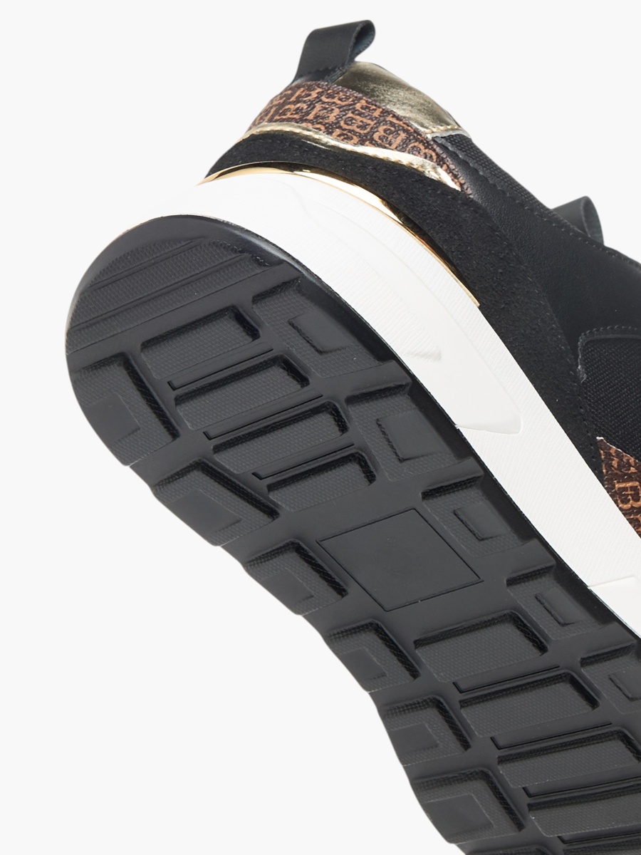 Monogram Print Sneakers with Lace-Up Closure
