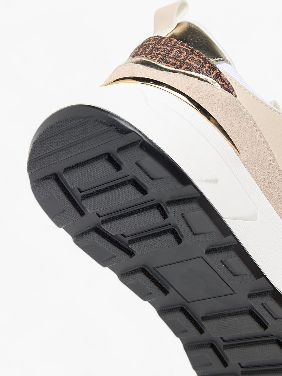Monogram Print Sneakers with Lace-Up Closure