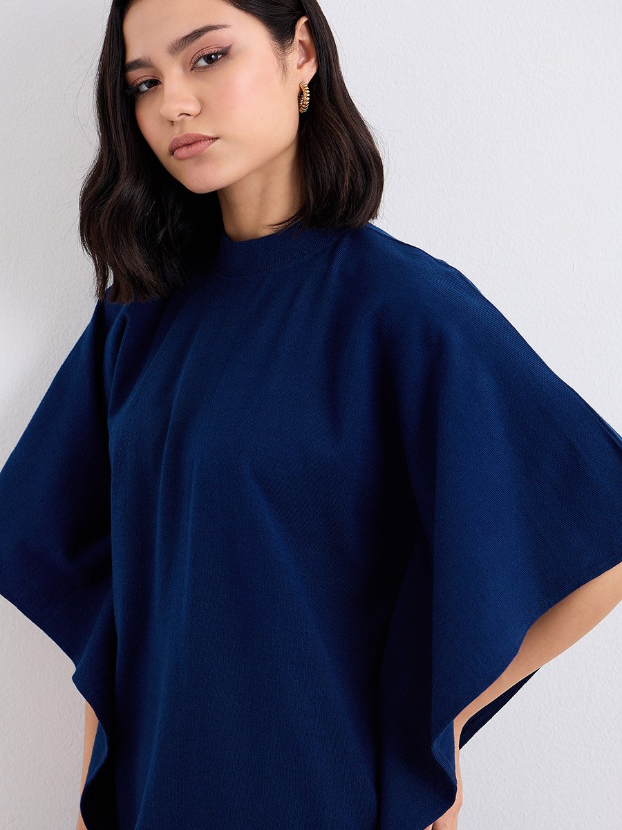 Women Draped Knit Top and Pants Winter Modest Set