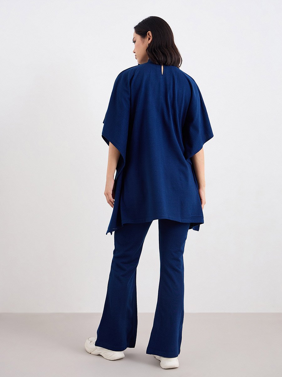 Women Draped Knit Top and Pants Winter Modest Set
