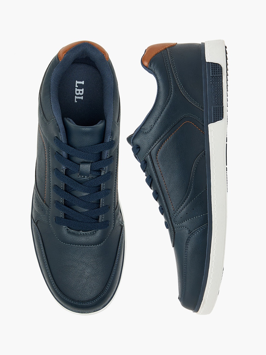 Panelled Ankle Sneakers with Lace-Up Closure