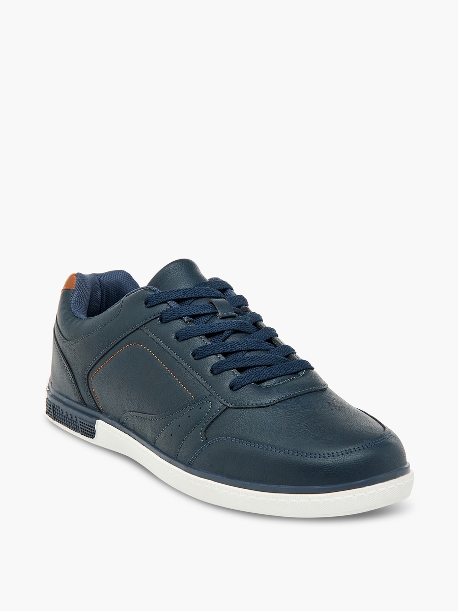 Panelled Ankle Sneakers with Lace-Up Closure