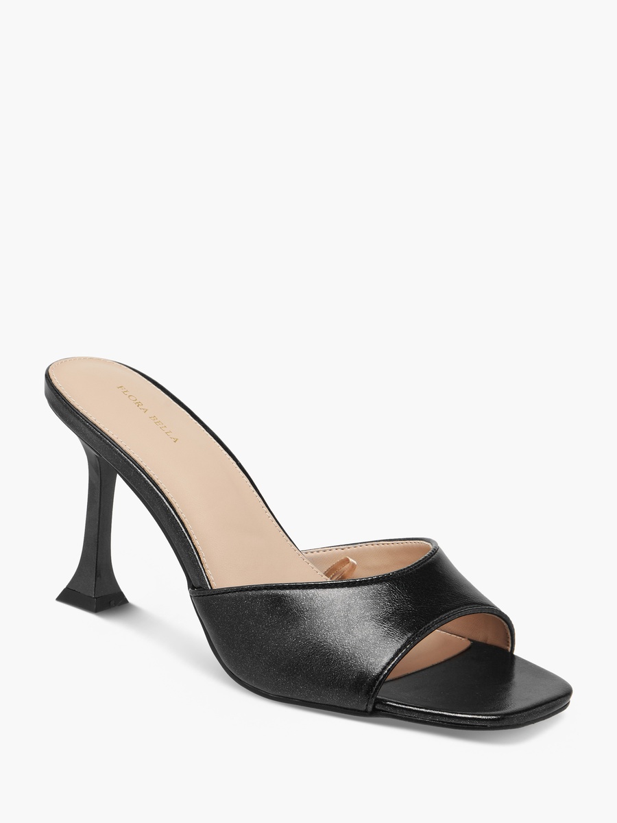Solid Slip-On Sandals with Flared Heels
