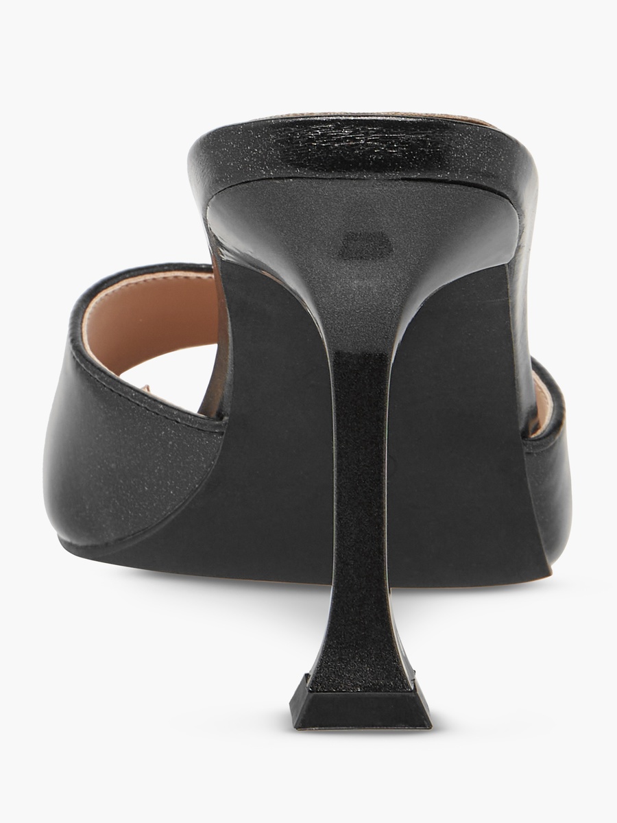 Solid Slip-On Sandals with Flared Heels