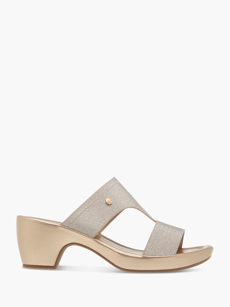 Textured Slip-On Comfort Sandals with Block Heels