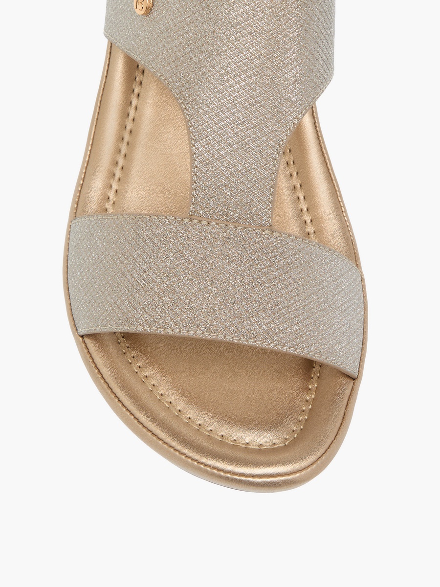 Textured Slip-On Comfort Sandals with Block Heels