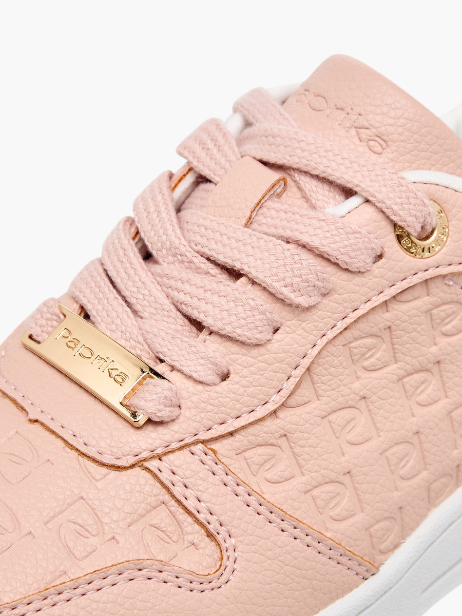 Monogram Embossed Sneakers with Lace-Up Closure