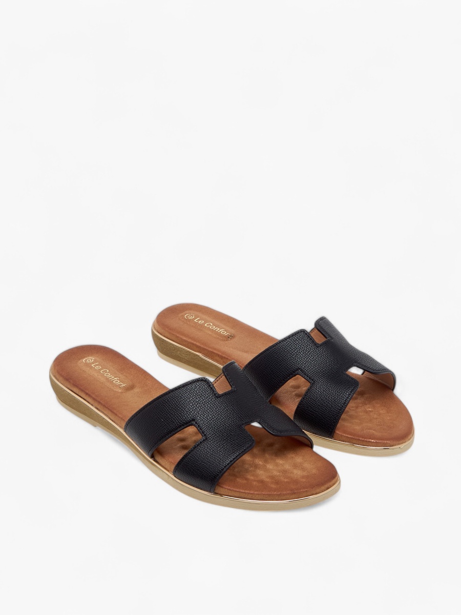 Cutout Detail Slip-On Comfort Sandals