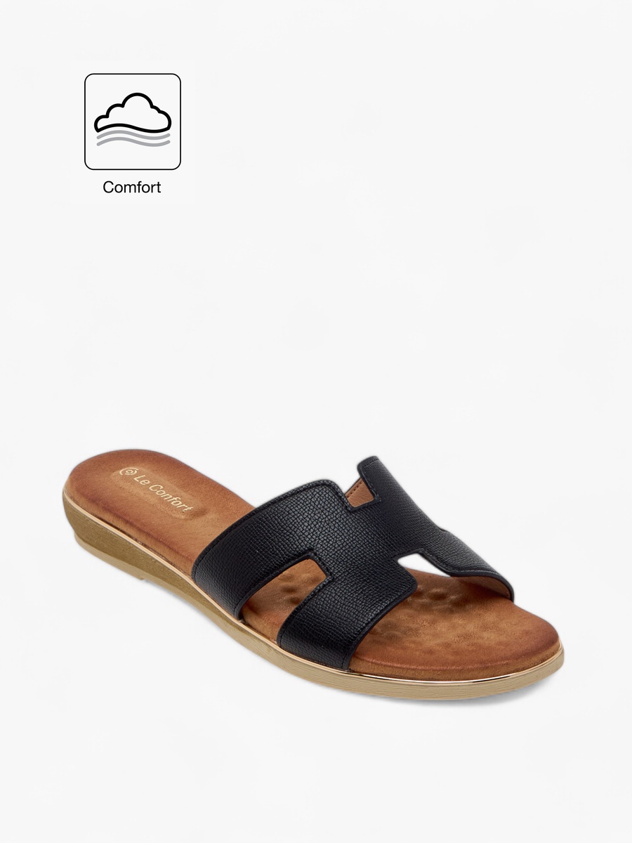 Cutout Detail Slip-On Comfort Sandals