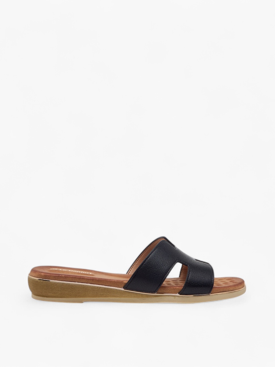 Cutout Detail Slip-On Comfort Sandals