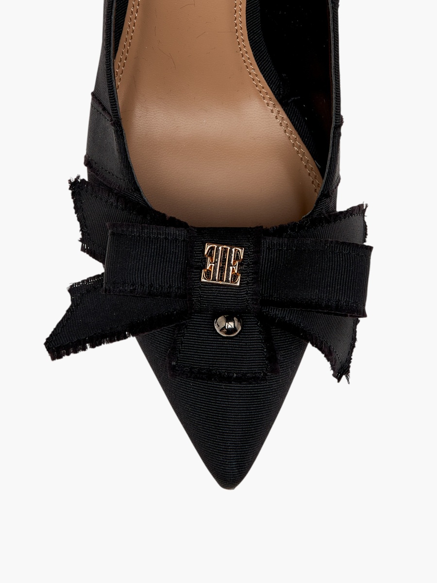 Women Bow Accent Slip-On Pumps with Stiletto Heels