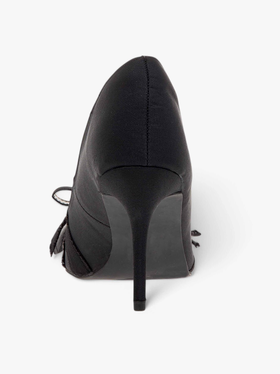 Women Bow Accent Slip-On Pumps with Stiletto Heels