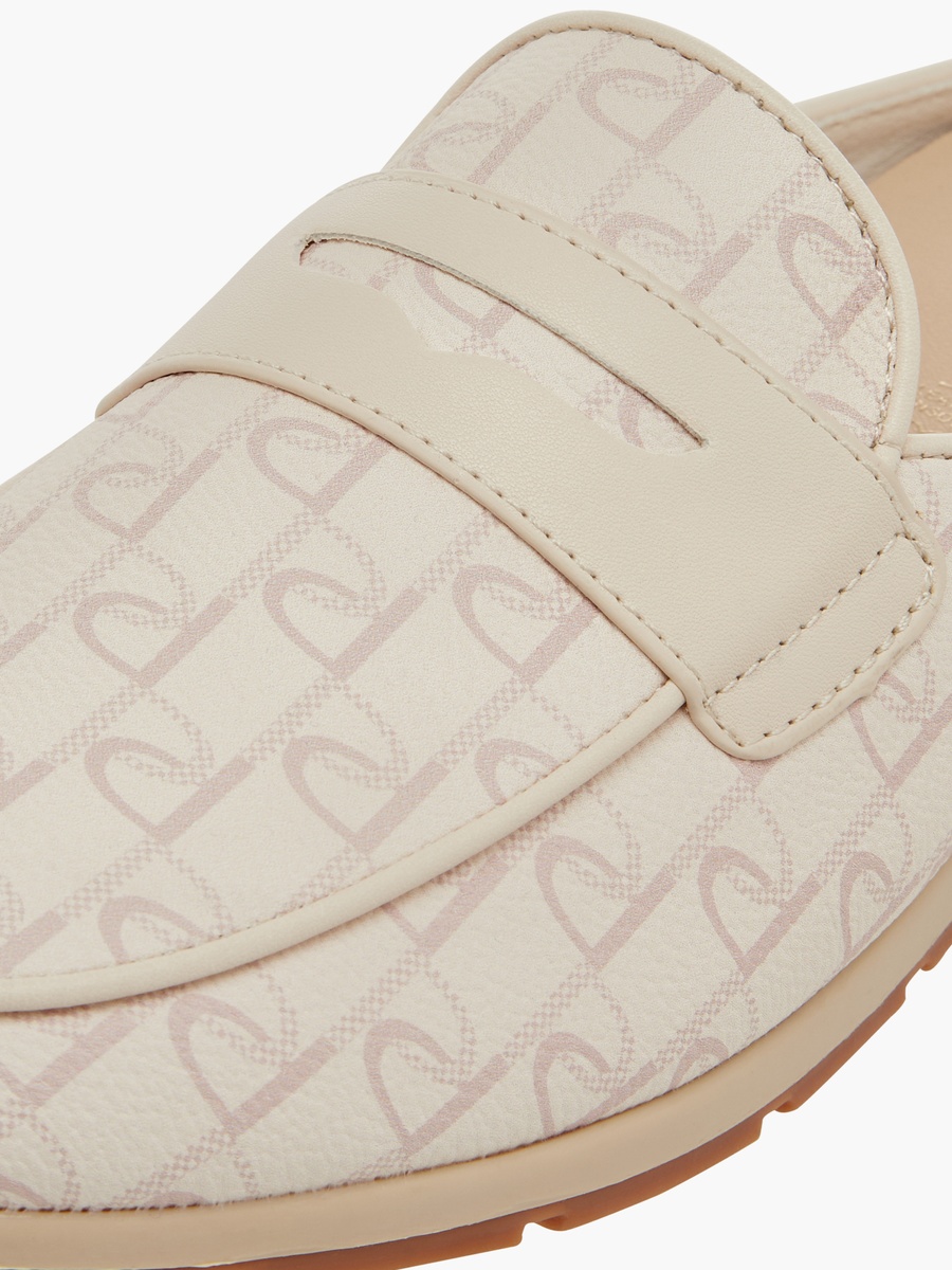 Monogram Print Slip-On Comfort Mules