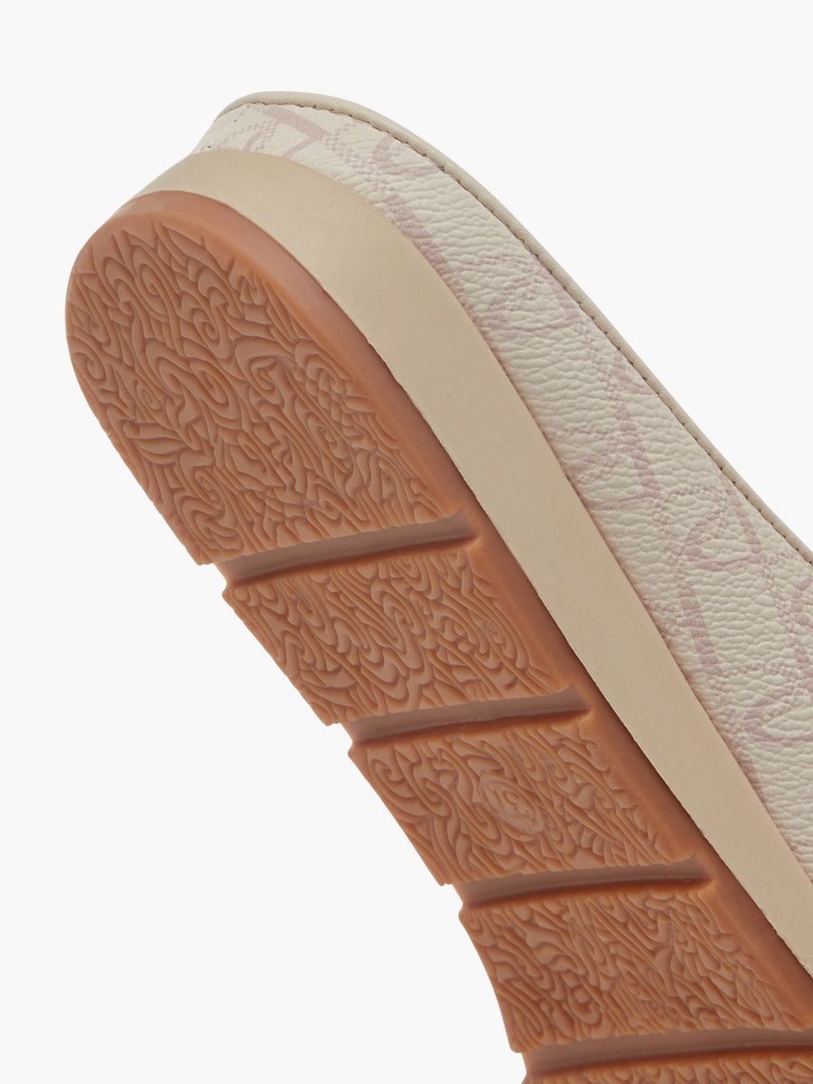 Monogram Print Slip-On Comfort Mules