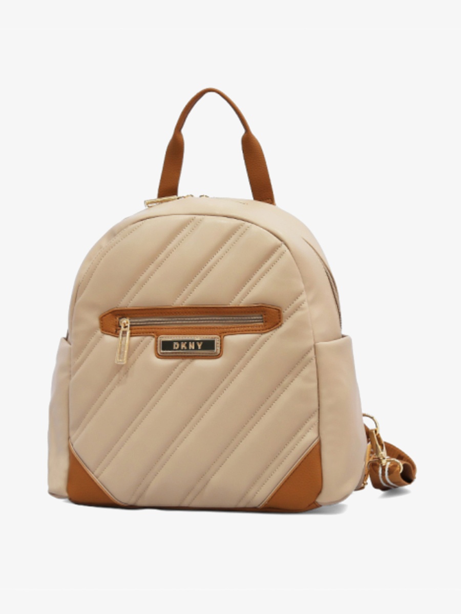 Textured Backpack with Zip Closure and Adjustable Straps