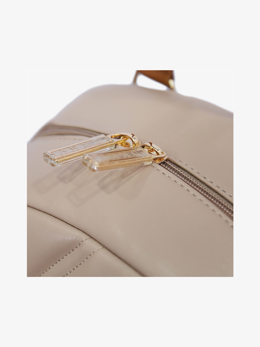 Textured Backpack with Zip Closure and Adjustable Straps