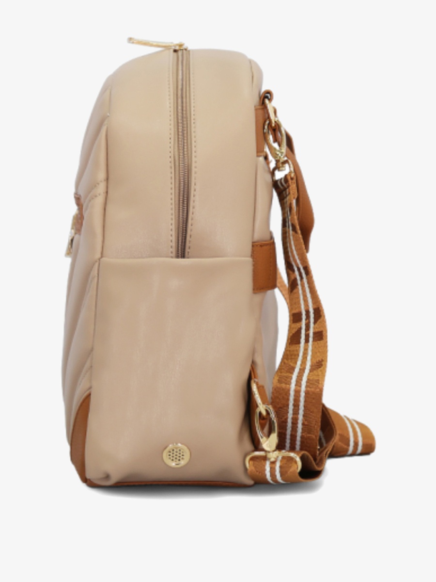 Textured Backpack with Zip Closure and Adjustable Straps