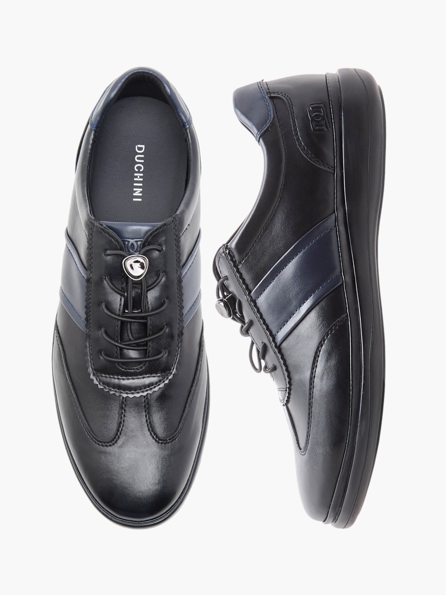 Men Panelled Sneakers with No-Tie Laces
