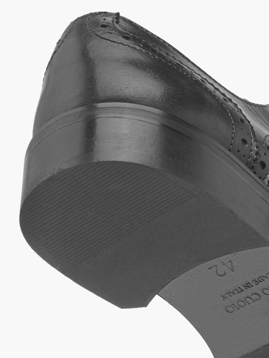 Men Perforated Detail Lace-Up Derby Shoes