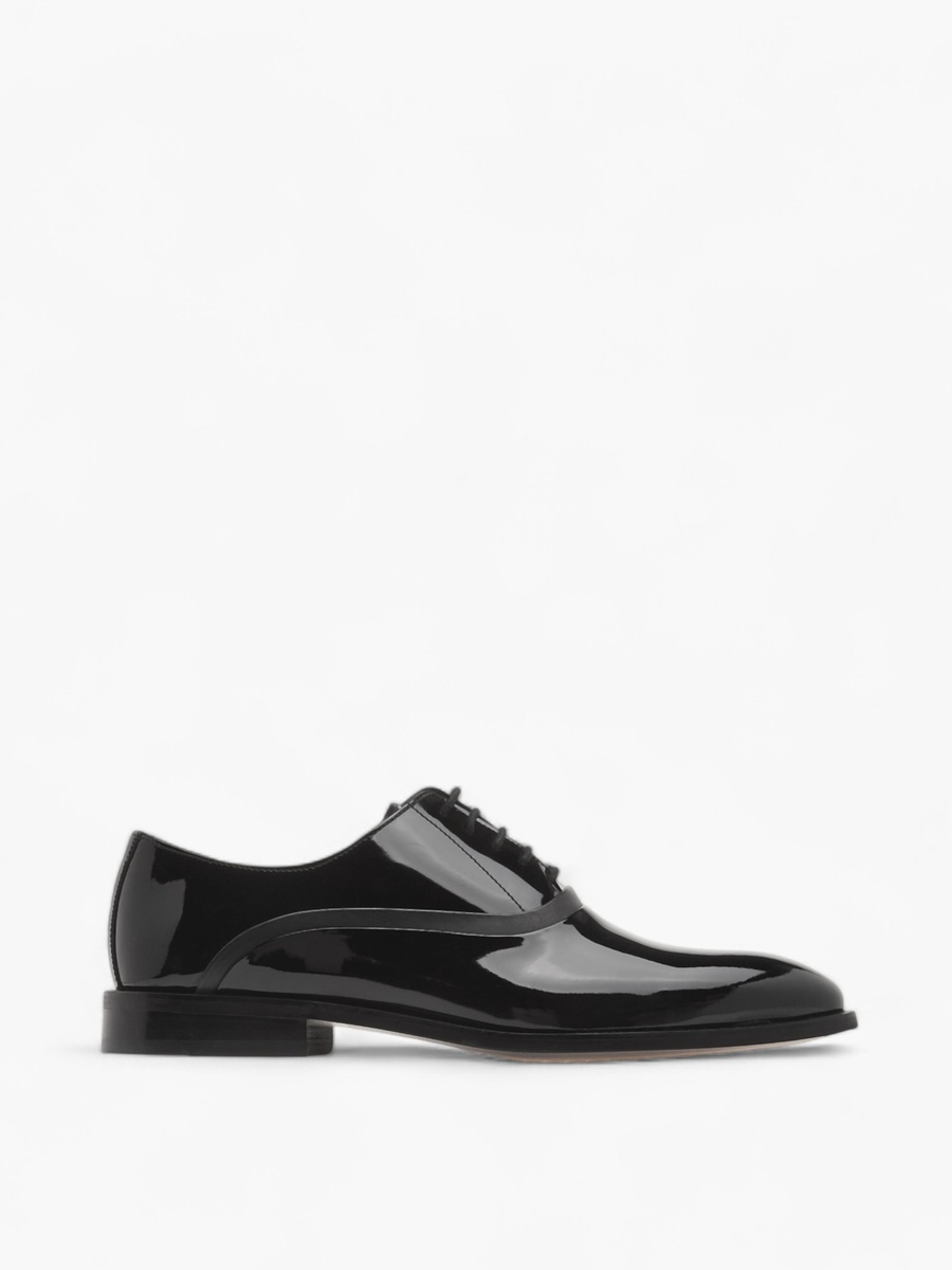 Men Leather Solid Lace-Up Oxford Shoes