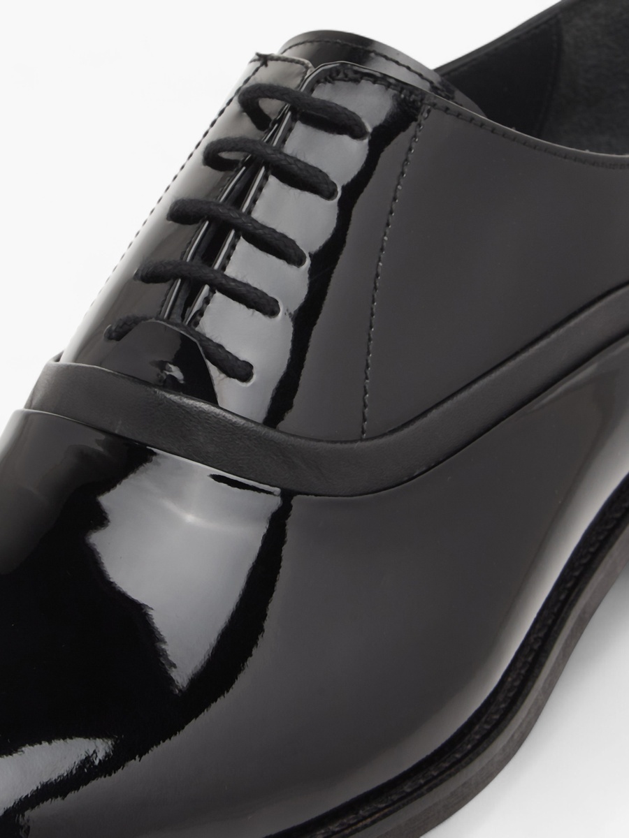 Men Leather Solid Lace-Up Oxford Shoes