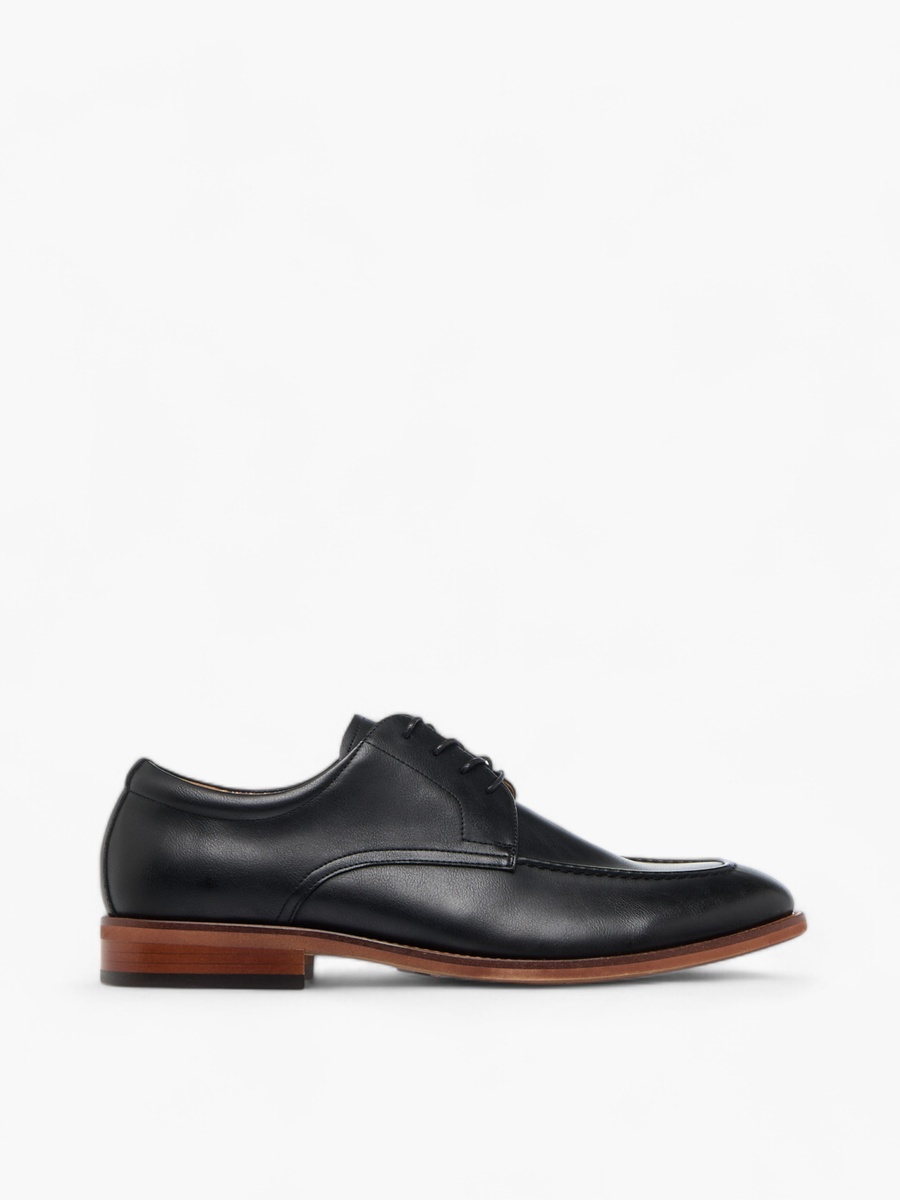 Men Solid Derby Shoes with Lace-Up Closure