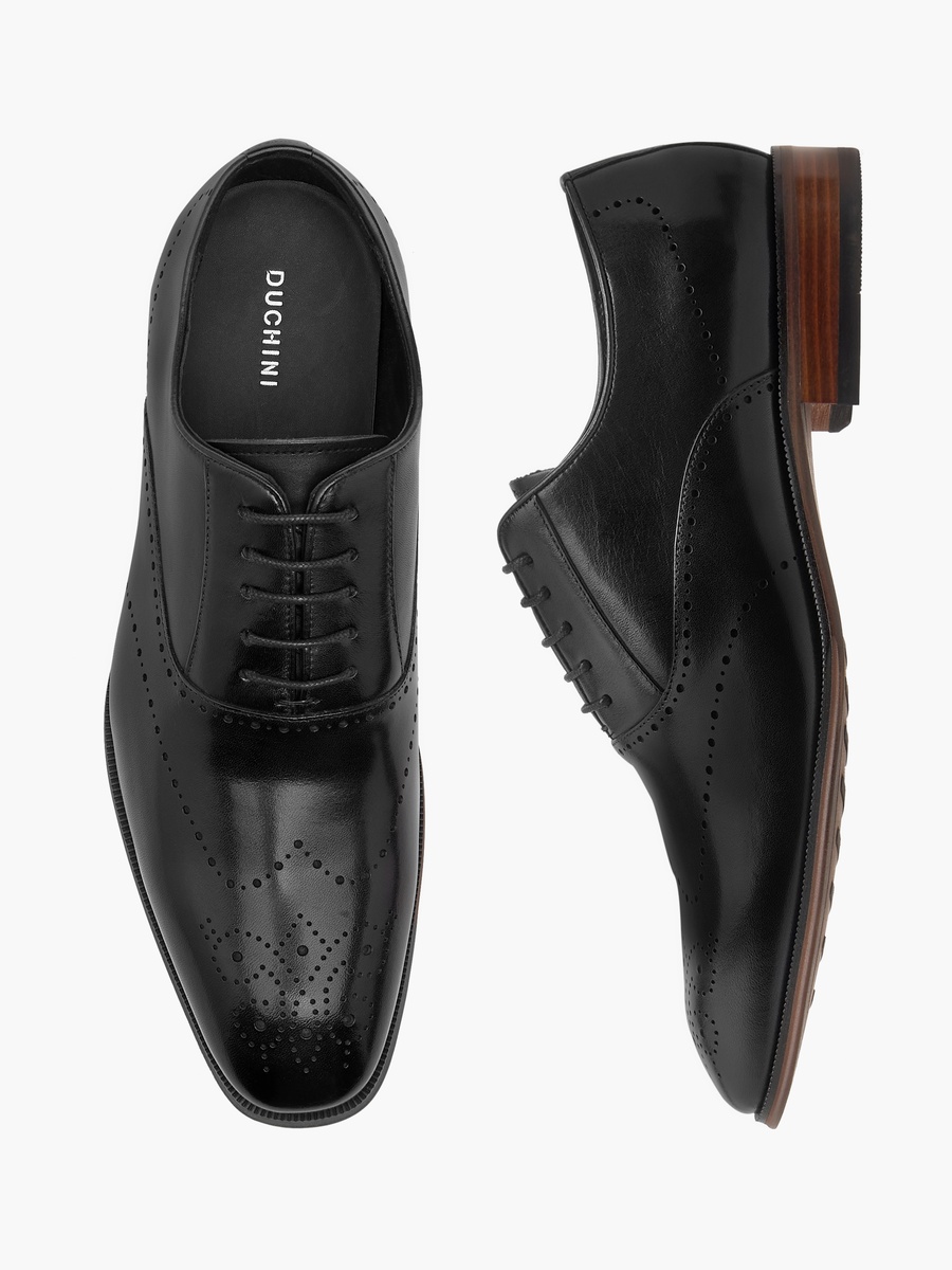 leather shoes lace up perforated oxfords