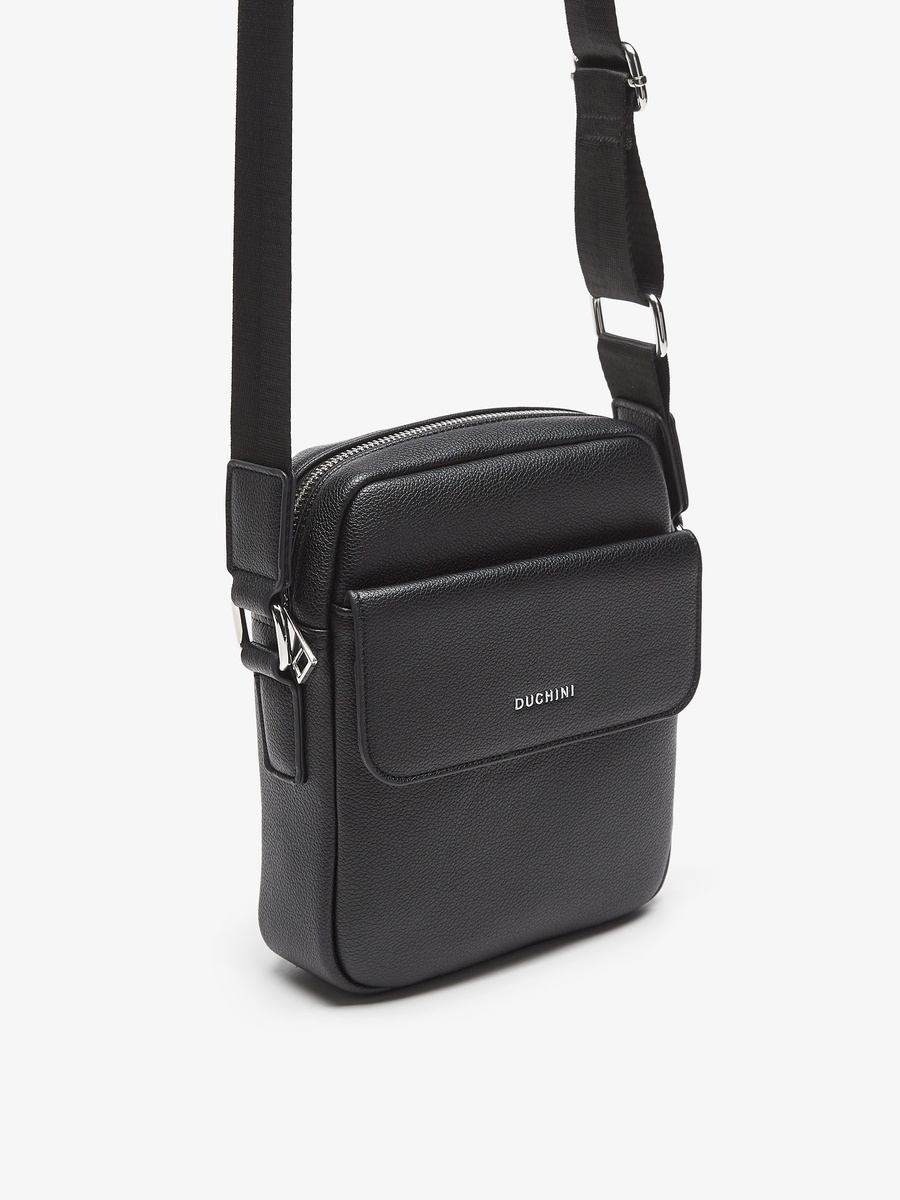Plain Crossbody Bag with Adjustable Strap and Zip Closure