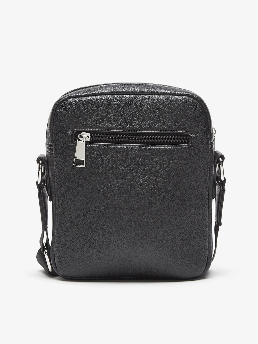 Plain Crossbody Bag with Adjustable Strap and Zip Closure