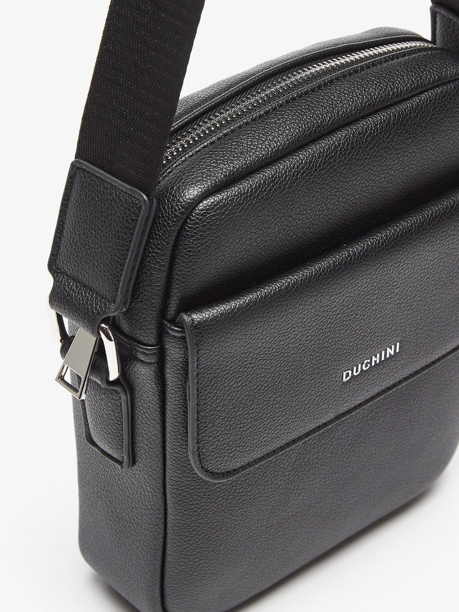 Plain Crossbody Bag with Adjustable Strap and Zip Closure