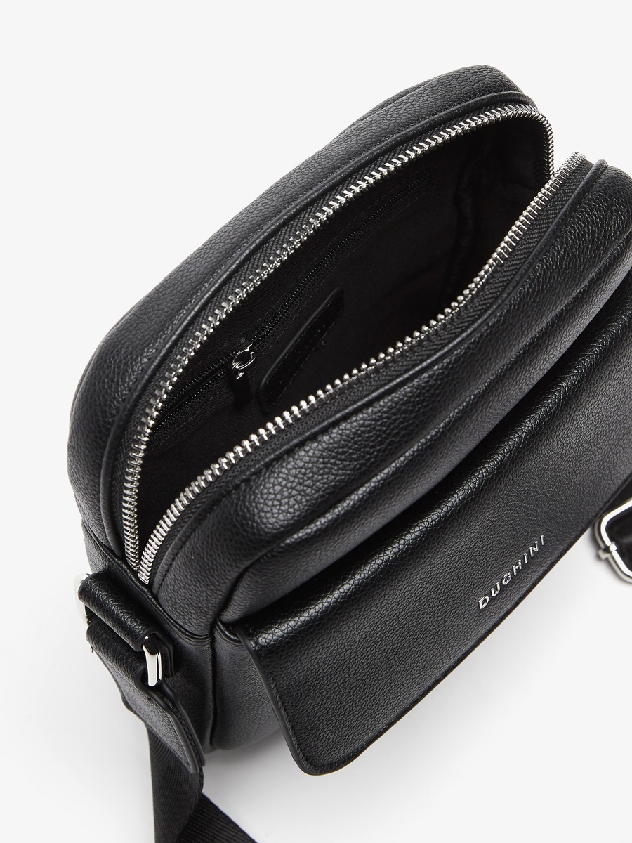 Plain Crossbody Bag with Adjustable Strap and Zip Closure