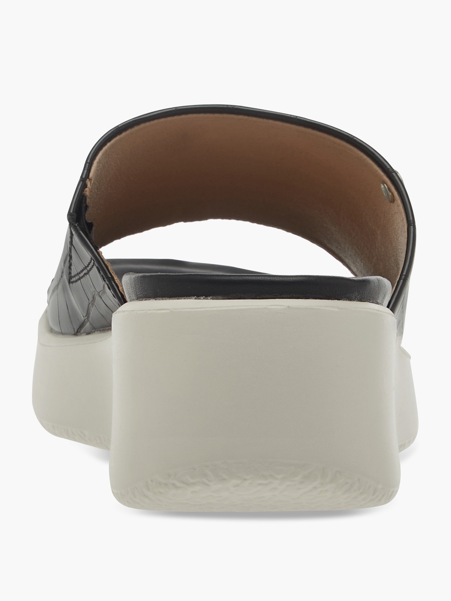 Textured Slip-On Comfort Sandals with Wedge Heel