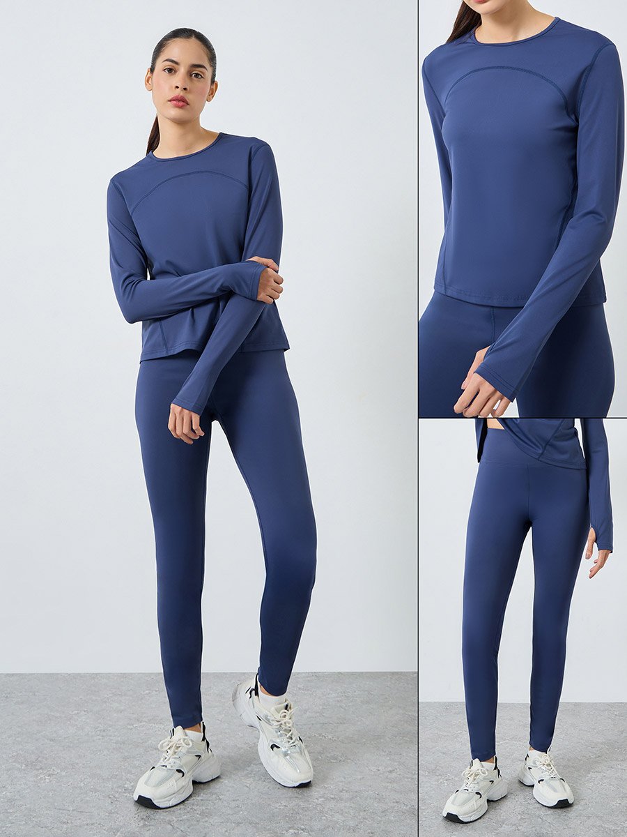 Back Split Hem Detail Top and Leggings Set