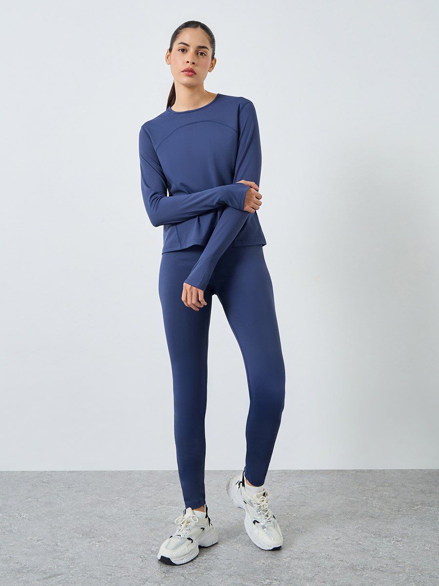 Back Split Hem Detail Top and Leggings Set