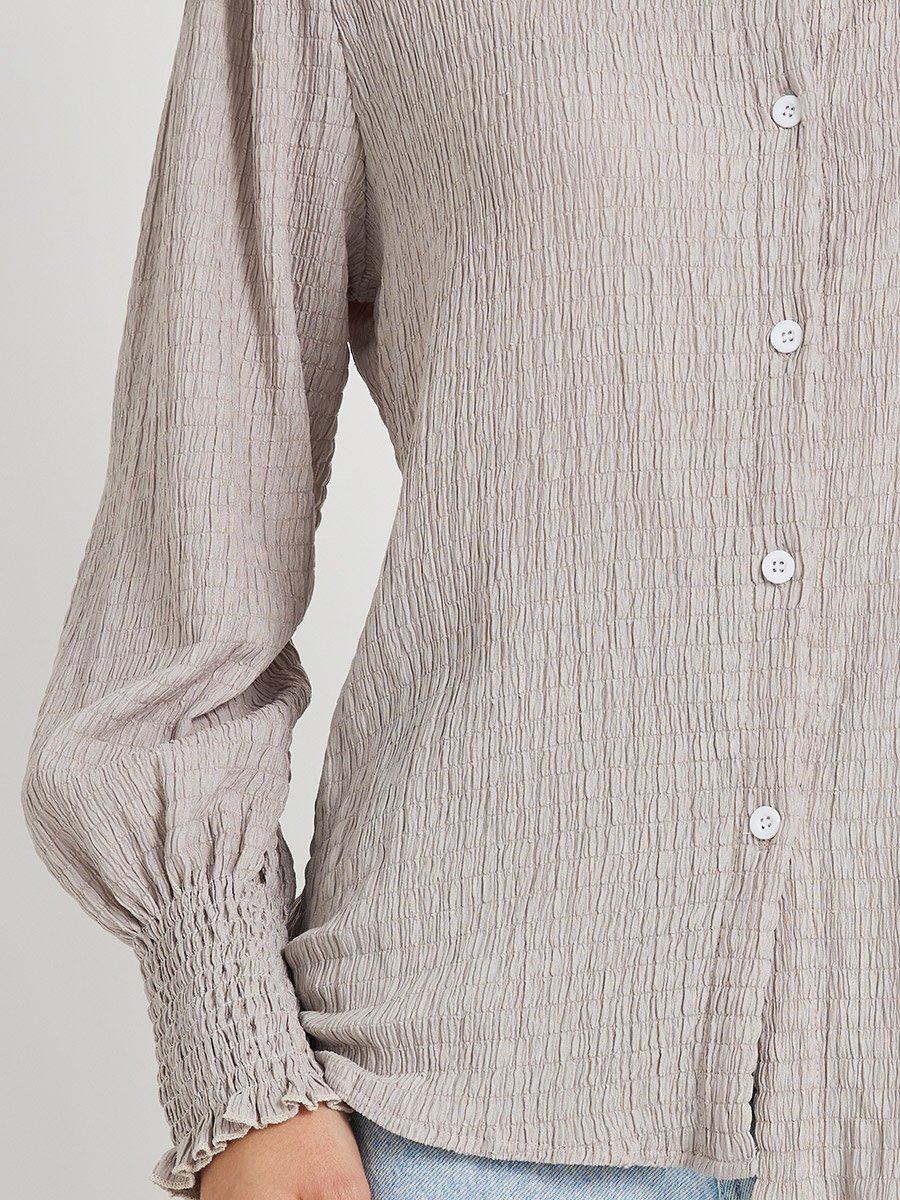 Texture Long Sleeve Buttoned Shirt