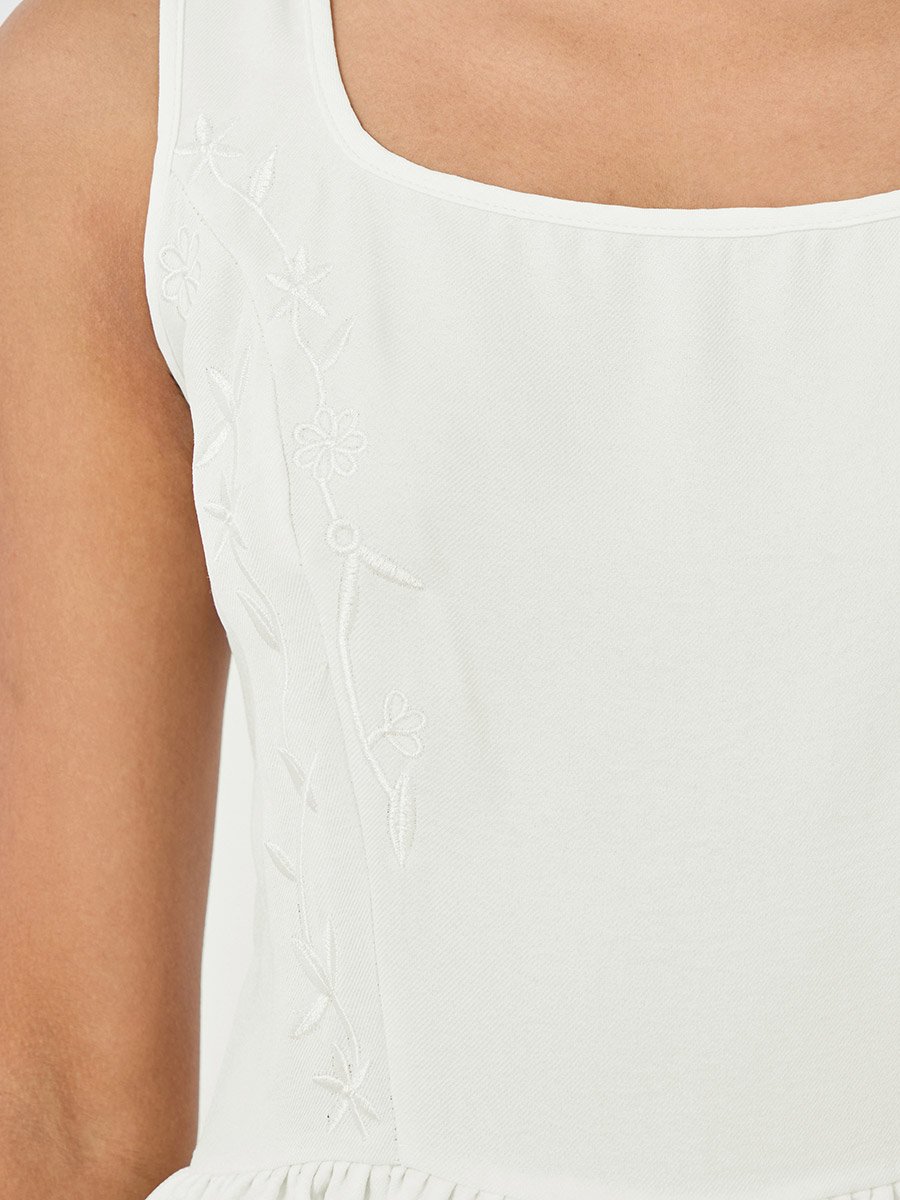 Solid Sleeveless Balloon Hem Mini Dress
